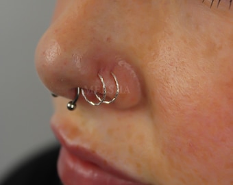 Anello Per Il Naso Con Perline Di Opale, Anello Per Il Naso In Argento Sterling 925 - Foto 11