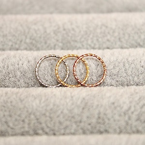 Surgical Steel Twisted Nose Rings, Nose Hoops, Small Nose Ring Hoops, Tiny Cute Earrings Cartilage, Helix Earrings Set of 3