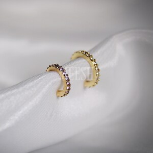 18k plated CZ Encrusted Nose Ring Nose Stud/ Seamless Nose Piercing Nose Stud/ Tragus Ring/Cartilage Hoop/ Helix Ring Buy 1 get 1 free