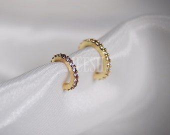 18k Plated CZ Nose Ring: Seamless Tragus Cartilage Hoop