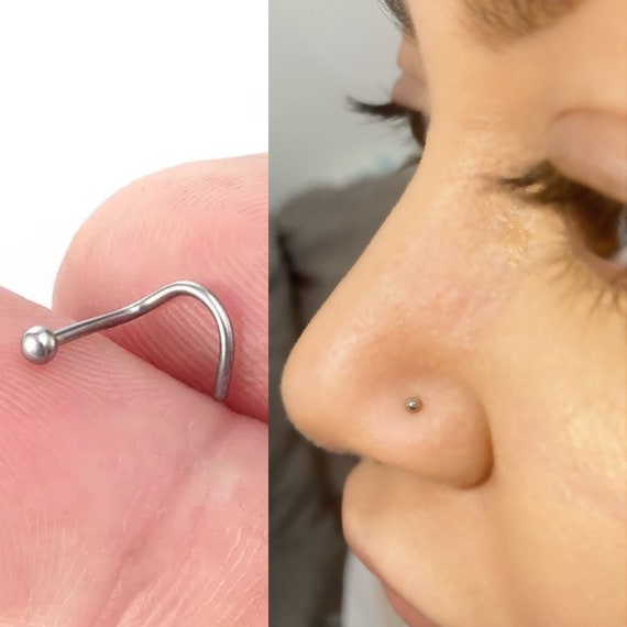 Piercing nez bille forme L acier chirurgical
