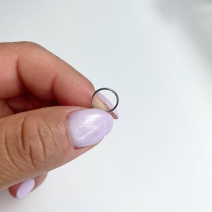 High Quality 22G Extra Thin 316L Surgical stainless steel 0.6mm seamless nose ring/nose stud/cartilage/tragus Hoop -Diameter 6mm/8mm
