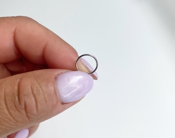 Surgical Steel Seamless Nose Ring Hoop: Extra Thin 22G (6mm/8mm)