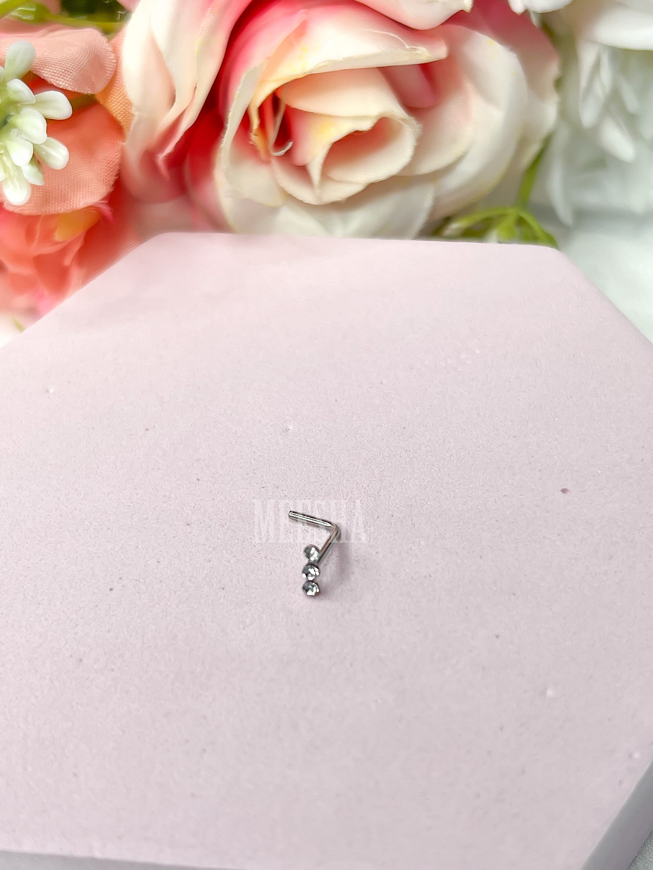 Nasenstecker L Form LOLIAS 18 Stück 20G Nasenstecker Damen 316L Chirurgenstahl Nasenpiercing Stecker Nasenring Nostril Bunte CZ Herz Stern L Form Nasen Piercing Schmuck Nasenring Gold 6 Mm