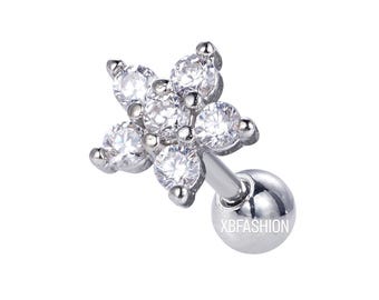 Plaqué Or 14K Acier Inoxydable 4 Paires De Boucles D'Oreilles Pendantes - Or 14K Plaqué - Pour Piercing Helix, Tragus Ou Lobes Creoles Helix Or Argent