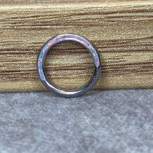 16G Opal Clicker Septum Hoop, Segment Ring, Nose Ring, Septum Ring, Cartilage Earring, Clicker Hoop, Helix, Hinged Segment Ring