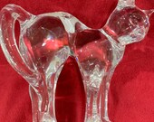 Vintage Baccarat fine French crystal 5 cat sculpture