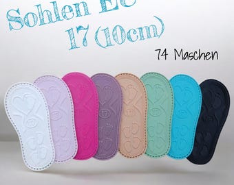 Suelas para zapatos de bebé, suelas de "goma" blandas para tejer a crochet EU 17 (10 cm)