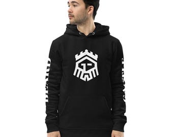 Sudadera ecológica unisex esencial negra con estampado del logotipo de Castlebeard