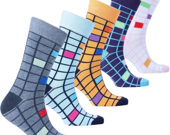 Calcetines de bloques de moda para hombre (paquete de 5)