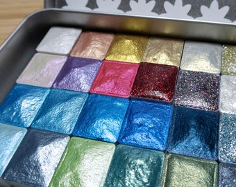 Pick 24 Half Pans - Watercolor Paint Set - Beautiful Artist Gifts - Handmade Watercolors