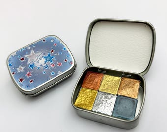Metals Metallic Watercolor Paint Set - Gifts for Artists - Handmade Watercolors - Watercolor Palette