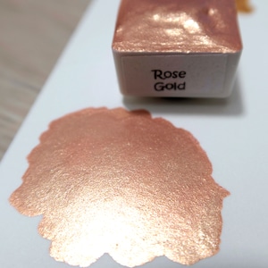 Roségoud - Handgemaakte aquarellen - metallic lakken