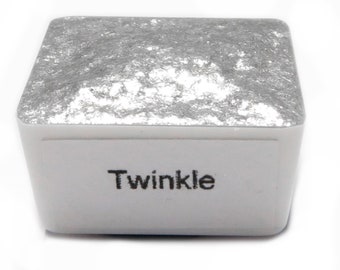 Twinkle - Srebrna brokatowa farba akwarelowa w folii - Ręcznie robione akwarele - Farby z metalicznym brokatem
