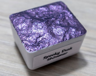 Spooky Dusk Shimmer (wcześniej nazywany Dusky Glitz) – ręcznie robione akwarele – farby z metalicznym brokatem