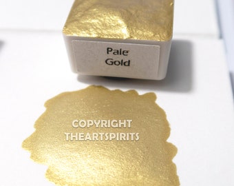 Kremer Oro Pálido - Acuarelas Metálicas - Pinturas Perladas Hechas a Mano