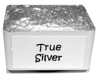 True Silver - Ręcznie robione akwarele - Farby z metalicznym brokatem - Połowa puszki