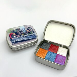 Alice's Adventures in Wonderland Watercolor Set - Metallic Paints - Gifts for Artists - Handmade Watercolors image 2