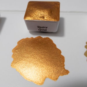 Rusty Gold - Handmade Watercolors - Metallic Paints