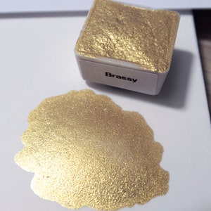 Brassy Metallic Watercolor Paint - Handmade Watercolors - Gold Metallic Watercolors - Shimmer Paints