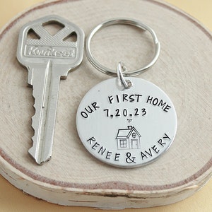Couples Gift Keychain - Personalized House Warming Gift - First House Gift - House Warming Gift Basket - Our First Home - New Home Gift