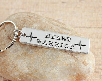Heart Warrior Keychain - Get Well Gift Surgery Recovery Survivor Support