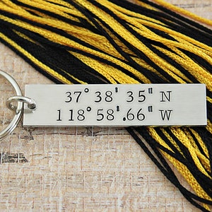 Graduation Gift for Him - Latitude Longitude Keychain - Coordinate Keychain - High School Graduation Gift - Teen Boy Gifts - GPS Keychain
