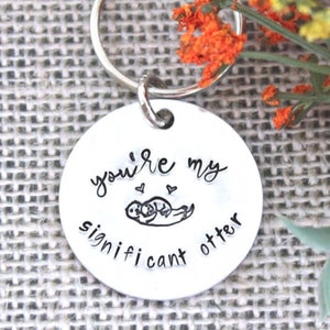 One Year Anniversary Gifts for Boyfriend - Significant Otter - Sea Otter Gifts - Otter Keychain - Romantic Gifts for Him - Romantic Gift