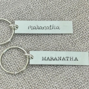 Maranatha Christian Keychain - Scripture Gift - Come Lord Jesus - Bible Verse Faith Accessory - Religious Present