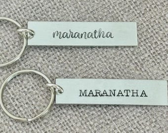 Maranatha Christian Keychain - Scripture Gift - Come Lord Jesus - Bible Verse Faith Accessory - Religious Present