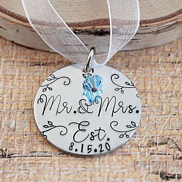 Bridal Bouquet Charm - Bride Gift from Groom - Wedding Keepsake - Something Blue - Wedding Bouquet Charm - Bridal Shower Gift - Mr Mrs