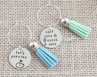 Golf Gifts for Women - Gifts for Wine Lovers Women - Wine Charms Set - Golf Decor - Golf - Girlfriend Gift - Gifts for Wine Lovers