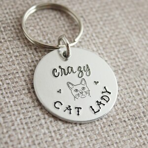 Crazy Cat Lady - Cat Mom Gifts - Cat Mom Keychain - Cat Keychain - Personalized Cat Keychain - Cat Lover Gift - Cat Mama