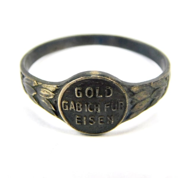 German Germany Antique Old WW1 Patriotic Ring Jewelry Iron Cross m