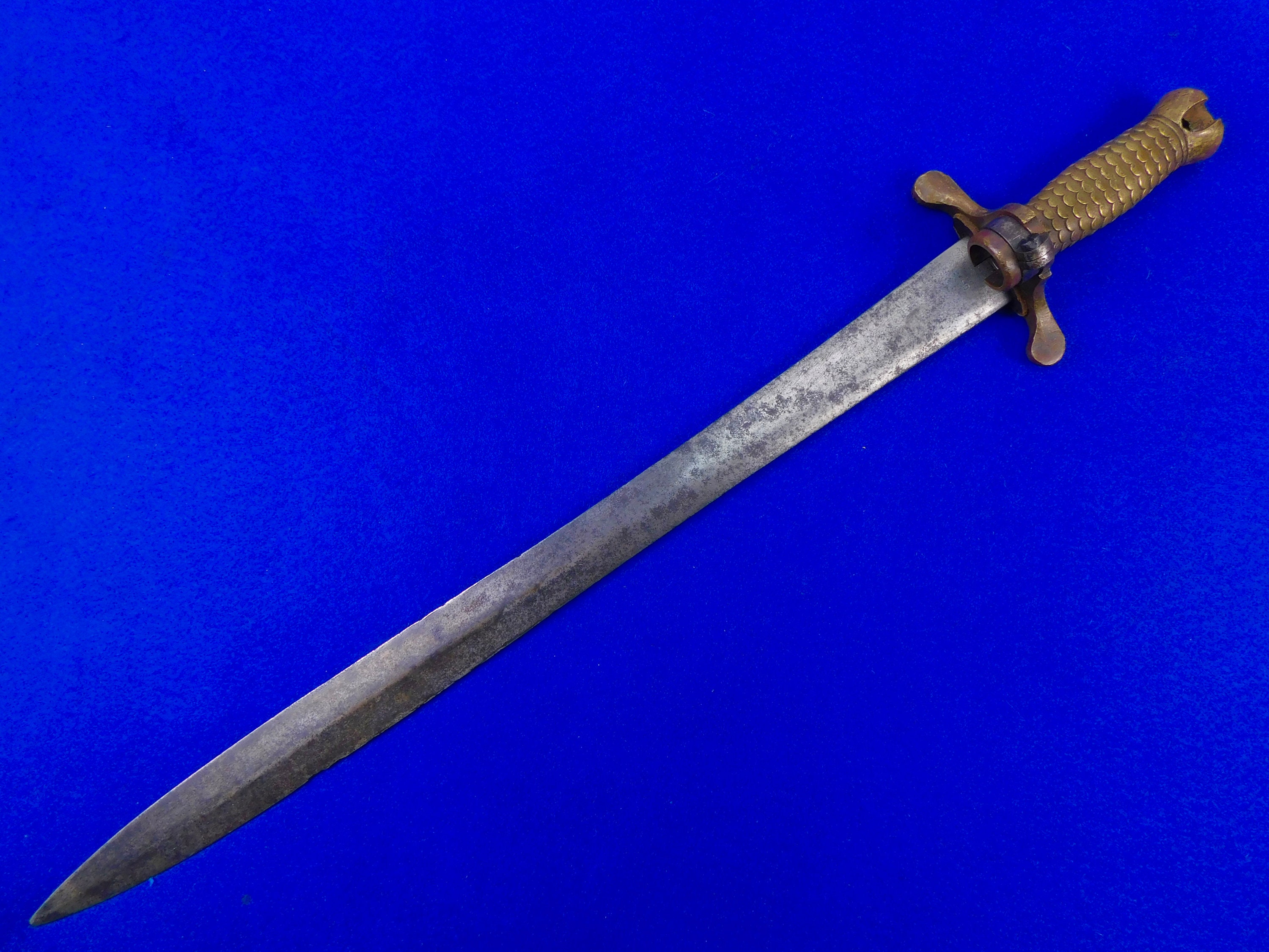 Antique US Civil War 19 Century Model 1847 Ames Musket Short Sword