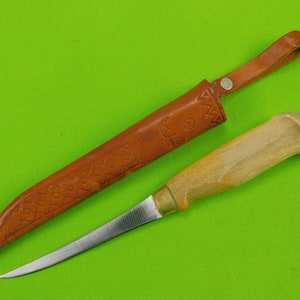 Vintage Finnish Finland Marttiini Small Fish Fishing Knife w/ Sheath