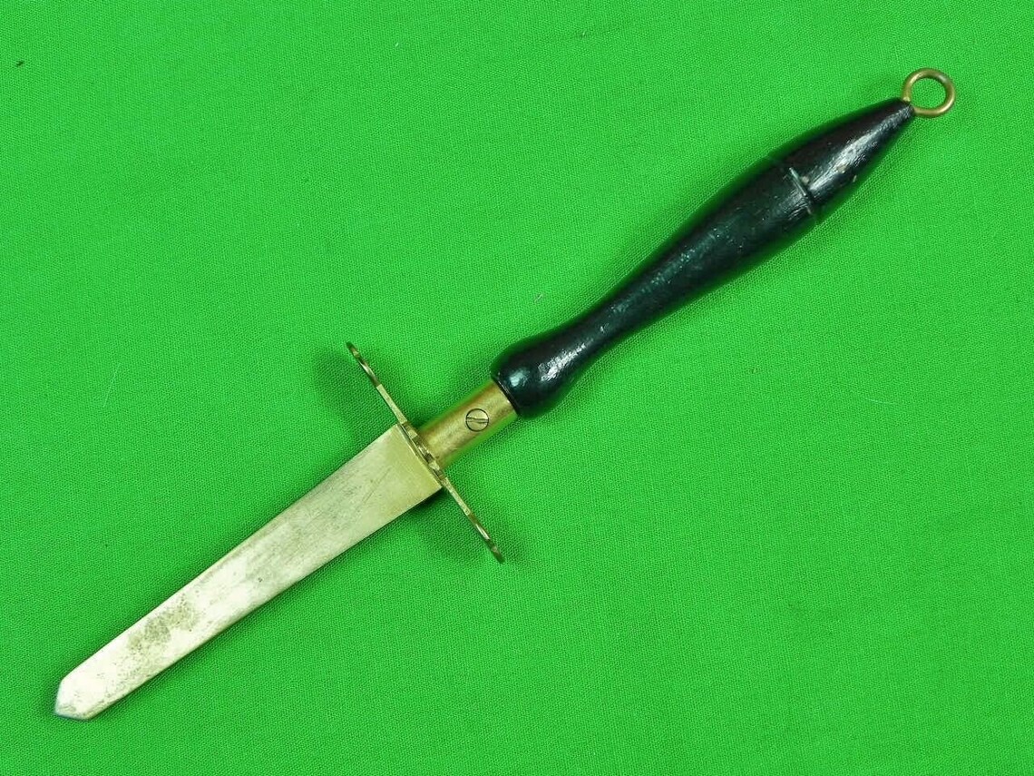 Vintage Brass & Wood Letter Opener Knife Etsy