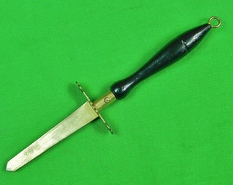 Vintage Brass & Wood Letter Opener Knife