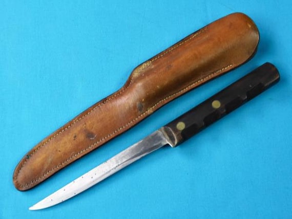 Vintage US Fish Fillet Fishing Knife W/ Sheath 