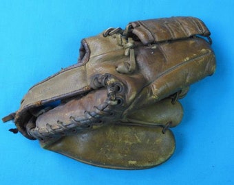 Vintage 1970's Japan Kassnar Baseball Glove Mitt Leather Steer-hide 