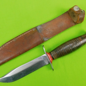 Vintage US Schrade Bowie Hunter Knife w/ Sheath