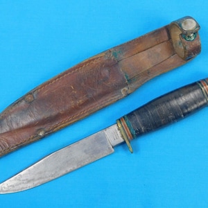 Vintage US British Rodgers Made Hunting Knife w/ Sheath