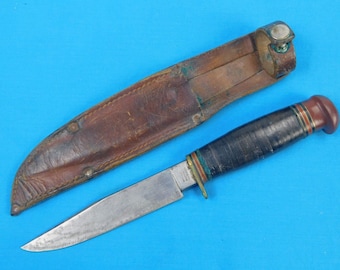 Vintage US British Rodgers Made Hunting Knife w/ Sheath