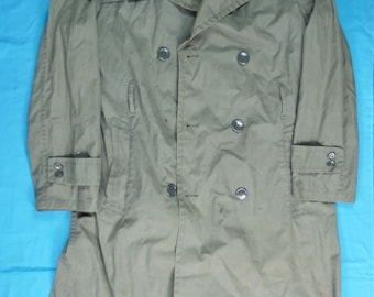 Vintage Army Green Military Raincoat 