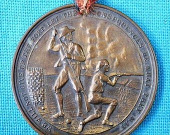 Vintage US 1931 FORT Griswold New London CT Copper Medal Medallion