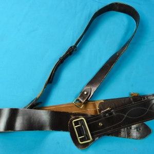 US WW2 Military Army Officer&#39;s Leather Belt with Shoulder Strap Gift for Him Gift for collector Militaria Memorabilia collectables