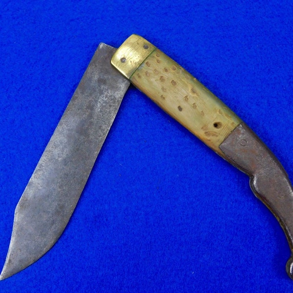 Antyczny francuski Francja Hiszpania XIX-wieczny Navaja Edward Mongin Oznaczony nóż składany