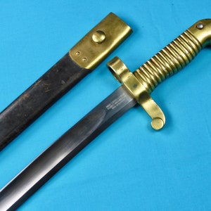 Vintage German Made Replica of Antique US Civil War Zouave Short Sword w/ Scabbard Gift for Him Gift for collector Home Decor Military Decor