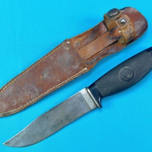Vintage Old US Valacut Hunting Knife w/ Sheath Gift for Hunter Gift for Him Gift for collector