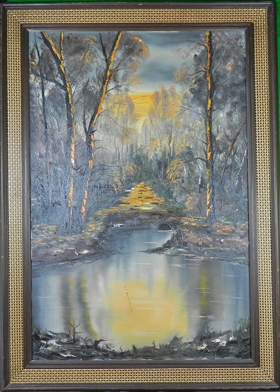 Large Signed Framed Forest Landscape Scene Oil on Canvas Painting - Etsy
